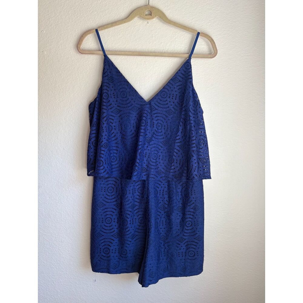 Lilly Pulitzer Size 10 Caia Romper in True Blue Mystical Knotty Lace